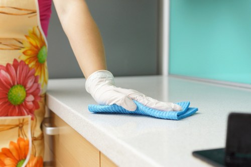Professional Chiswick cleaners beginning work in a local property