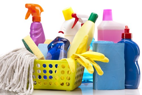 Professional cleaner completing a safe and insured cleaning service