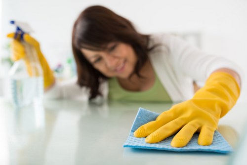 Deep cleaning kitchen surfaces during a one off clean in Chiswick